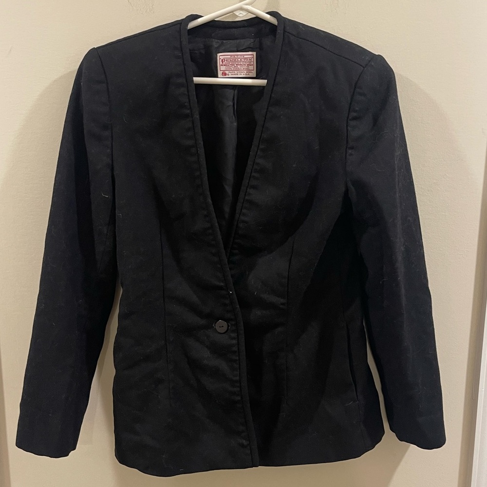 Pendleton Vintage 100% Wool One Button Blazer Wom… - image 2
